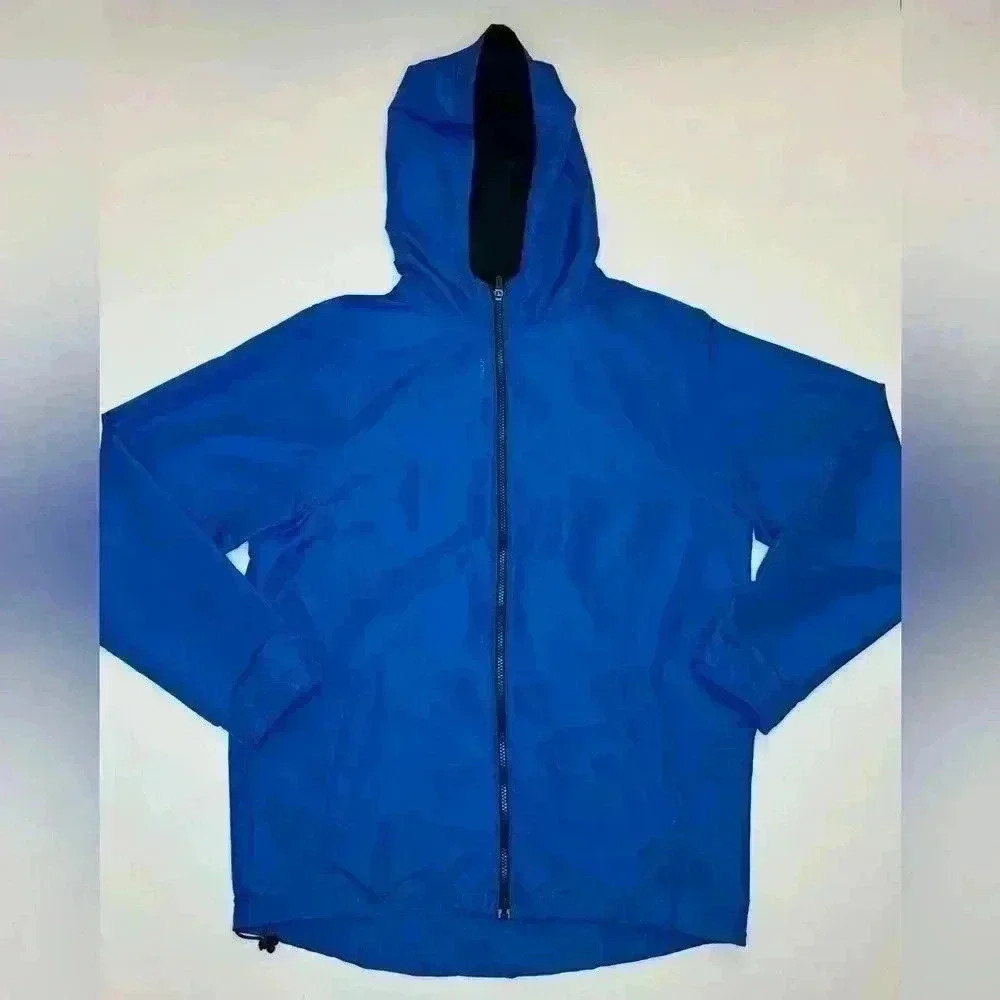 Reebok Men’s  Play Dry Full-Zip Track Hooded Jacket Blue 100% Polyester Size- M